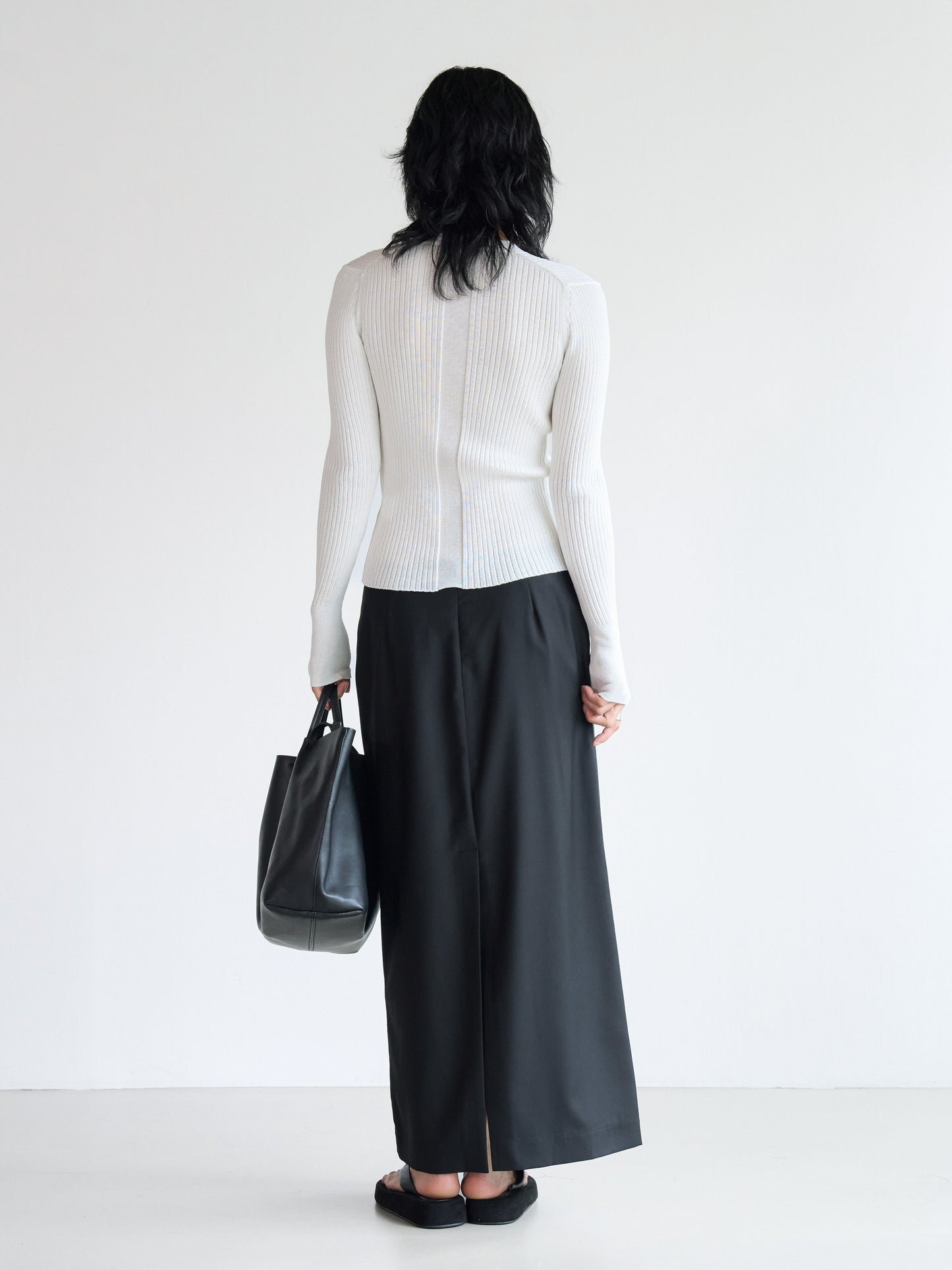 【MAGJAY】Rib V-Neck Cardigan-Ivory