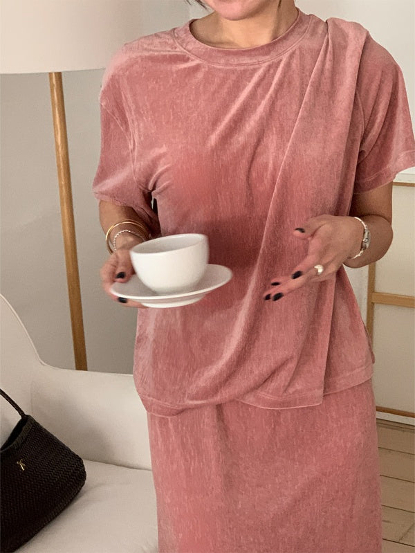 【HER&SHE 2025AW】Velvet Cozy T-shirt