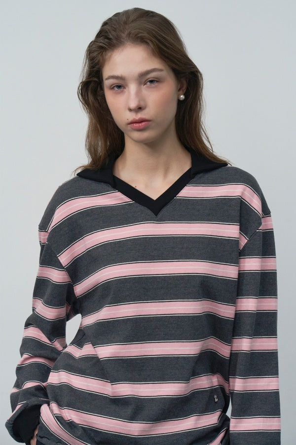 【HER&SHE 2025AW】Frill Striped Long Sleeve