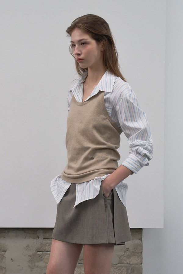 【HER&SHE 2025AW】Side Slit Skirt Pants (Wool blend ver)