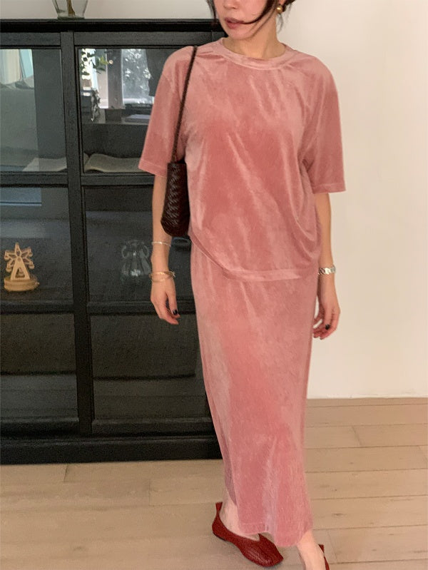 【HER&SHE 2025AW】Velvet Cozy Long Skirt