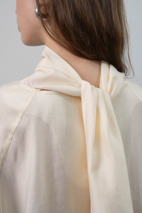 【HER&SHE 2025AW】Soft-belted Tie Blouse