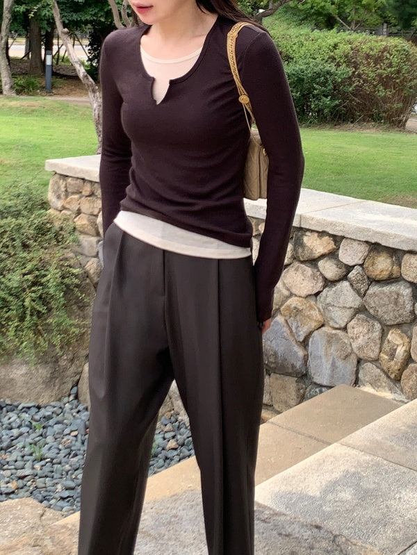 【HER&SHE 2025AW】Scoop Layered T-Shirt