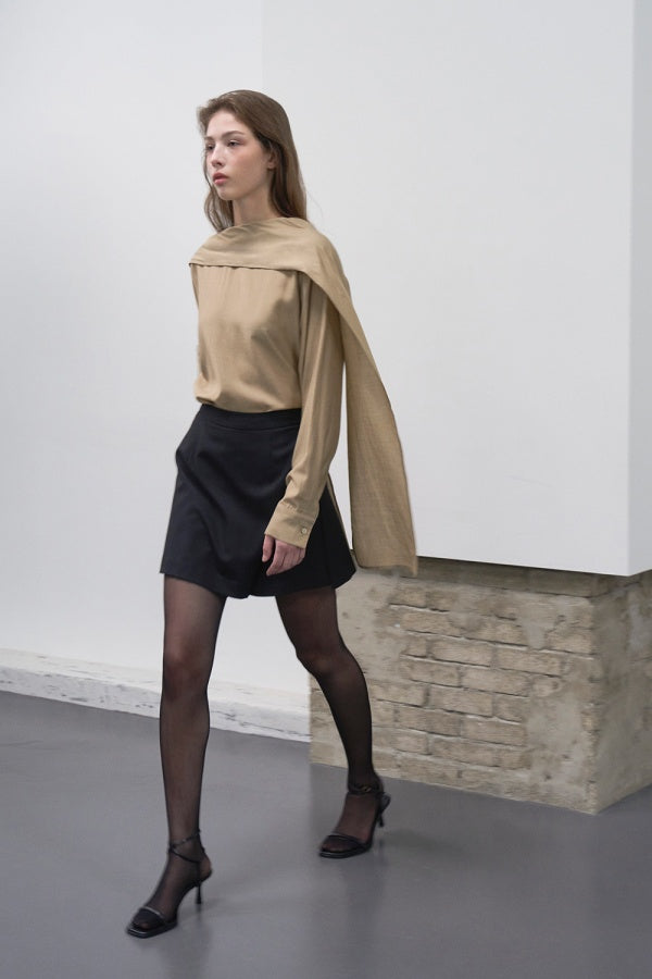 【HER&SHE 2025AW】Soft-belted Tie Blouse