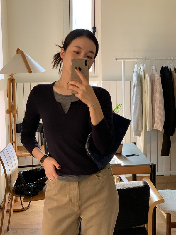 【HER&SHE 2025AW】Scoop Layered T-Shirt