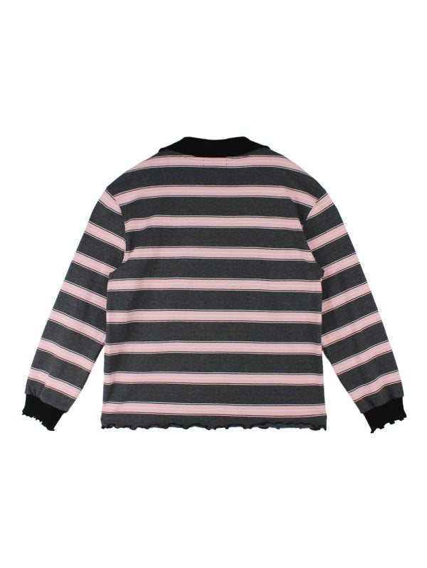 【HER&SHE 2025AW】Frill Striped Long Sleeve