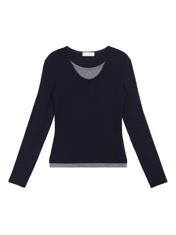 【HER&SHE 2025AW】Scoop Layered T-Shirt