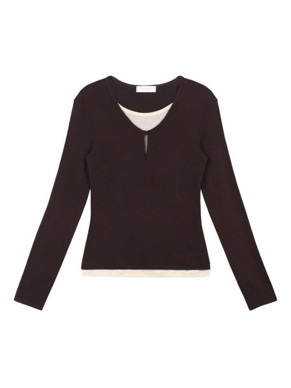 【HER&SHE 2025AW】Scoop Layered T-Shirt