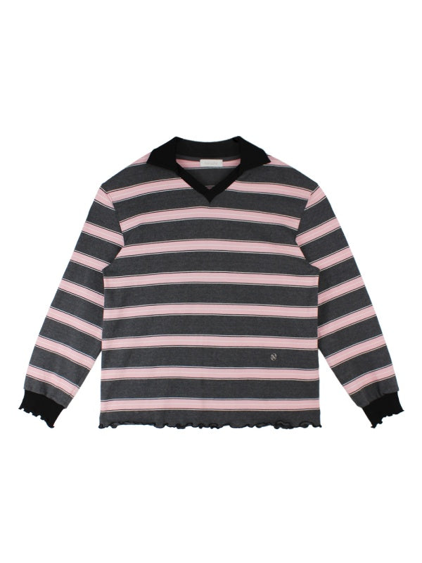 【HER&SHE 2025AW】Frill Striped Long Sleeve