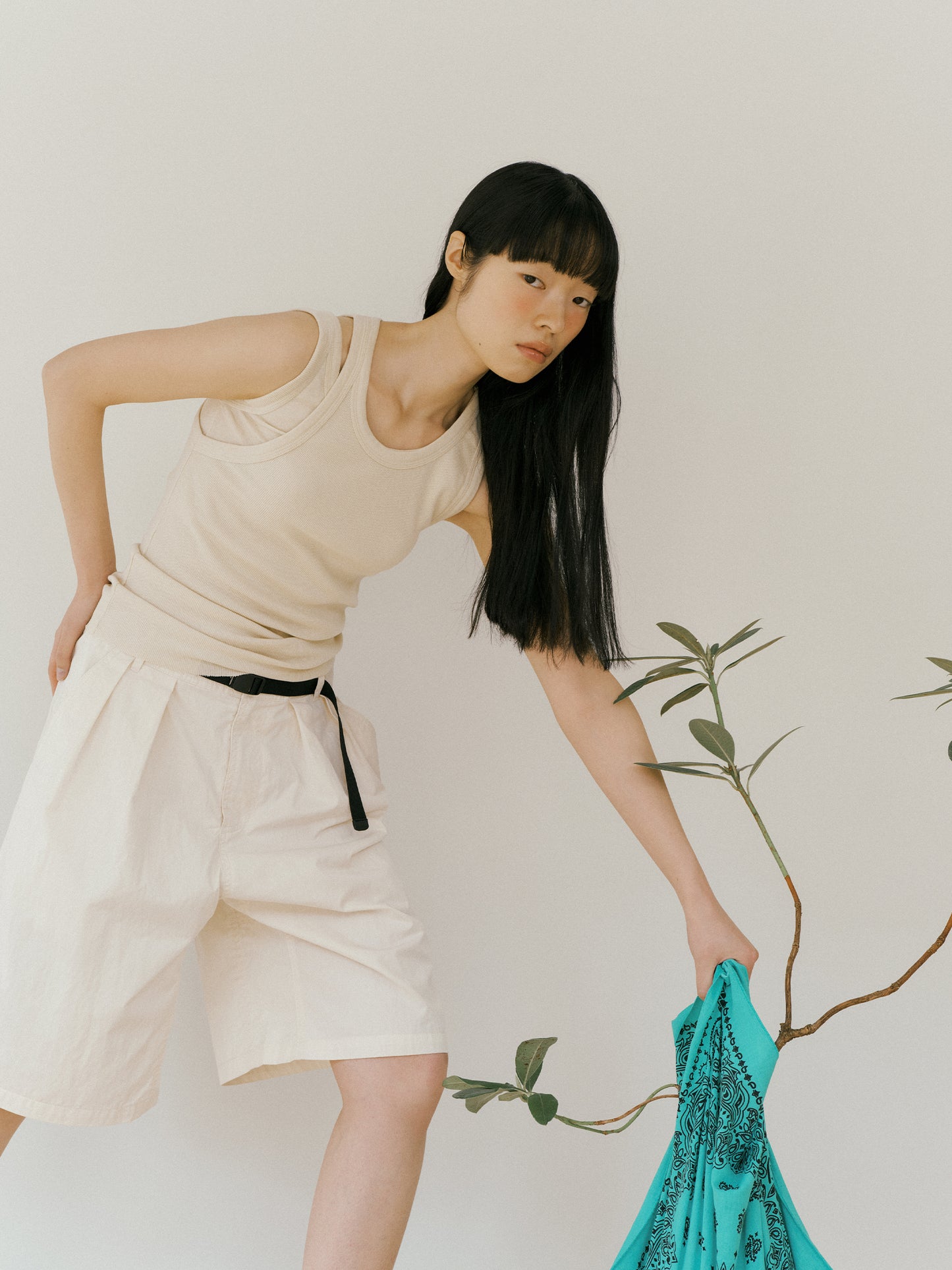 Mei Ribbed Sleeveles-BEIGE