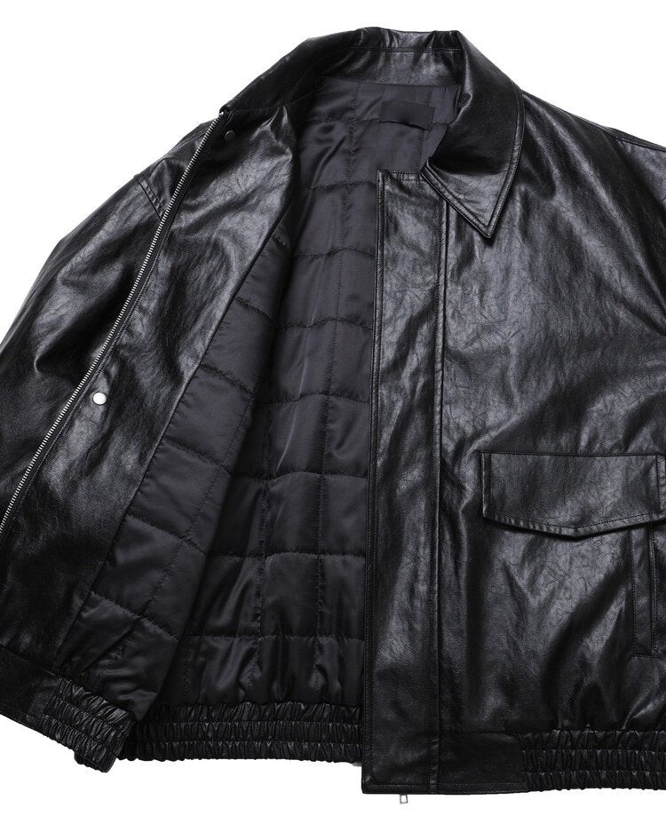 Soft Faux Leather Work Blouson
