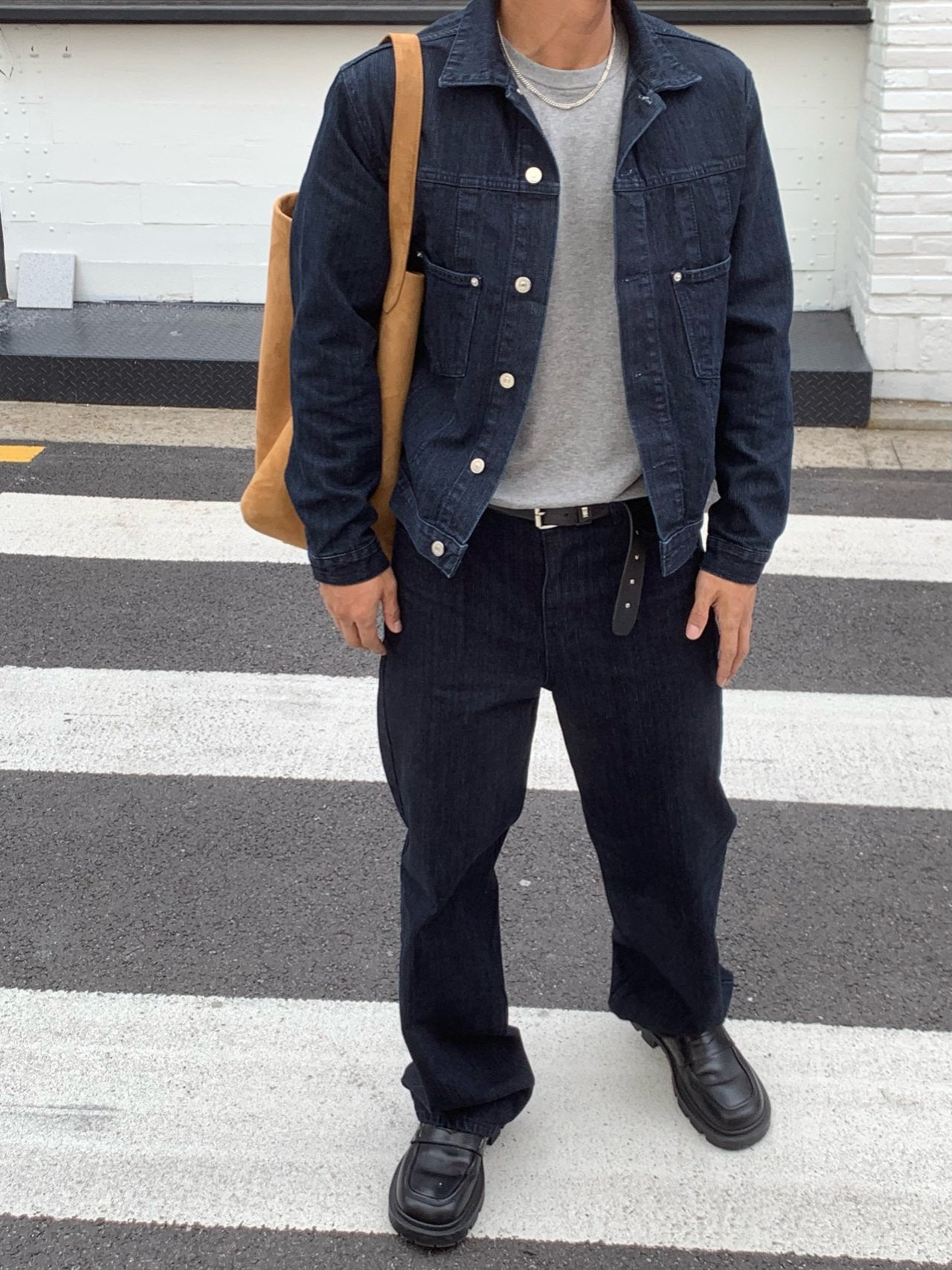 Luggage Ribbed Denim Set-up