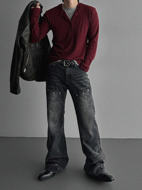 Layered Henryneck T-shirt