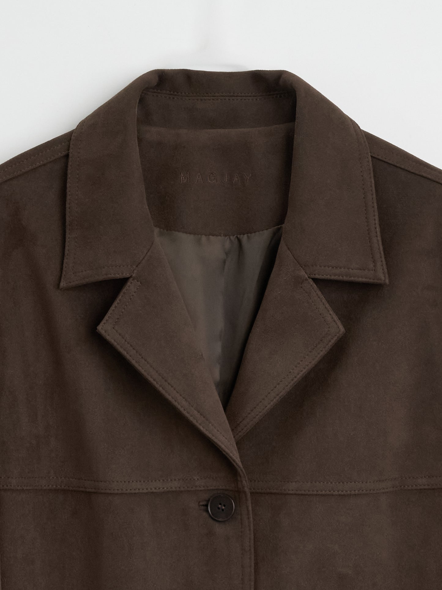 【MAGJAY 2025AW】Relax Suede Blazer - Dark Brown