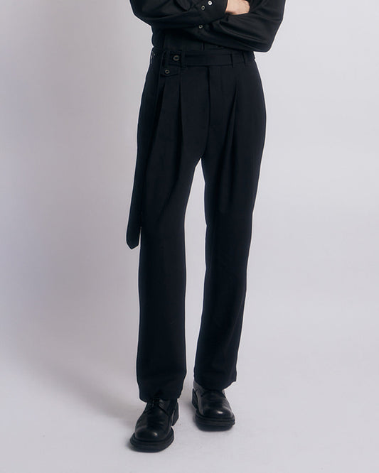 MINI POCKET BELTED TROUSER -BLACK