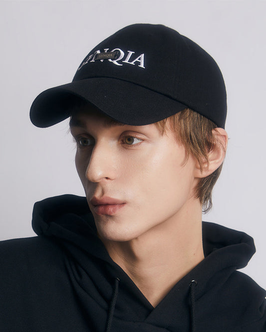 METAL PLATE BASEBALL CAP -BLACK