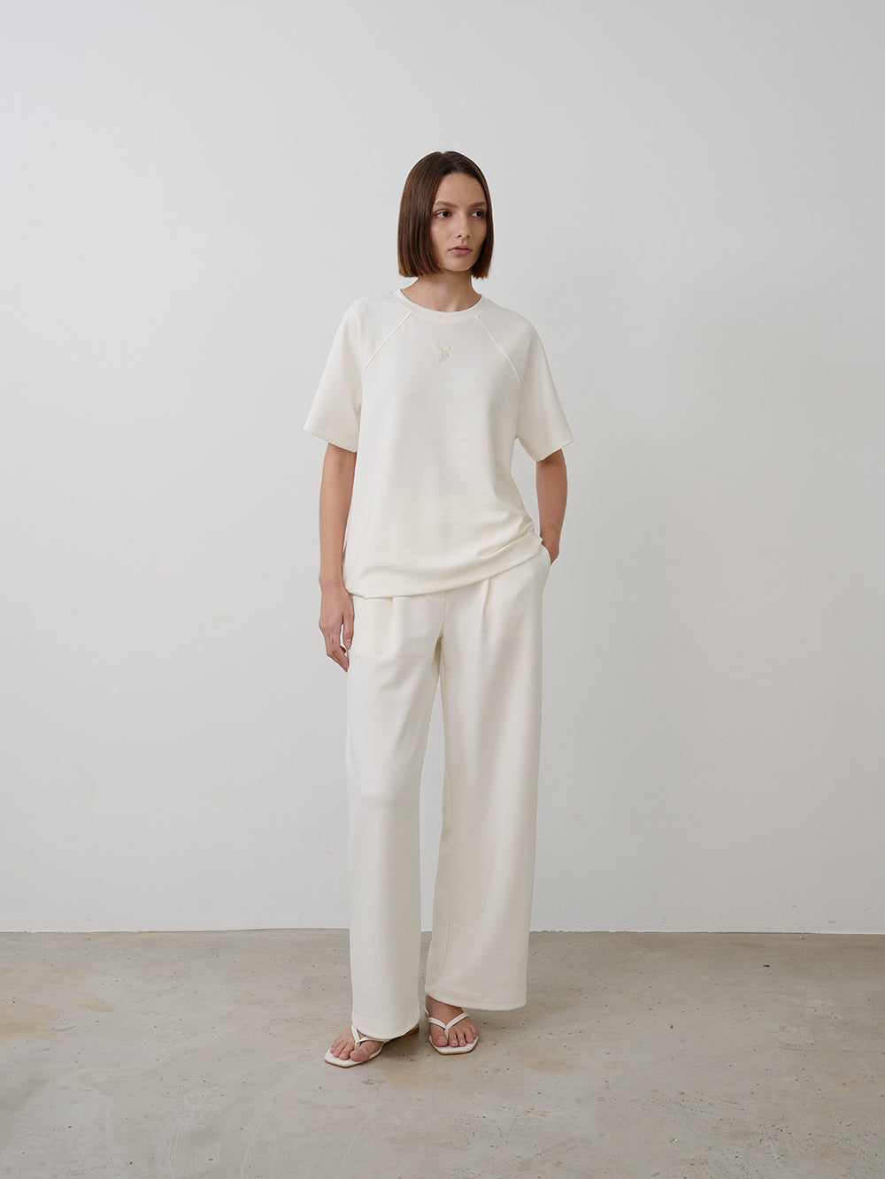 【HER&SHE 2025AW】Double Face Symbol Clean Tuck Pants (25F/W)