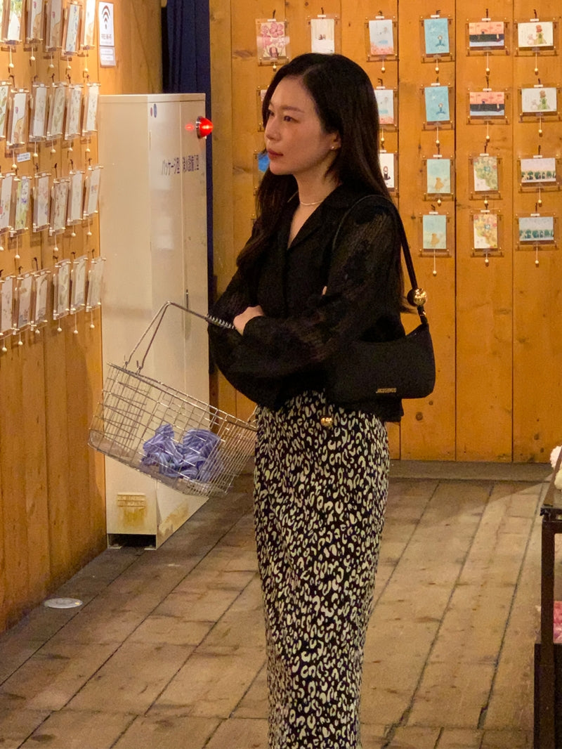 【HER&SHE 2025AW】Leopard Flow Skirt