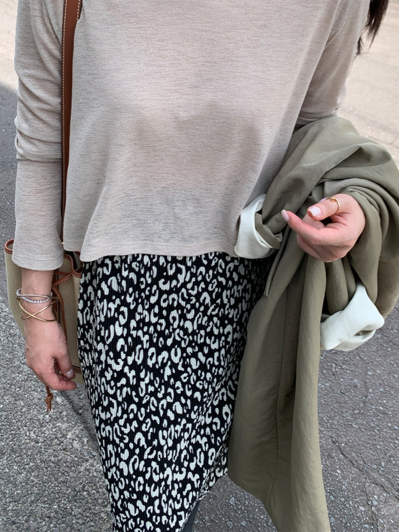 【HER&SHE 2025AW】Leopard Flow Skirt