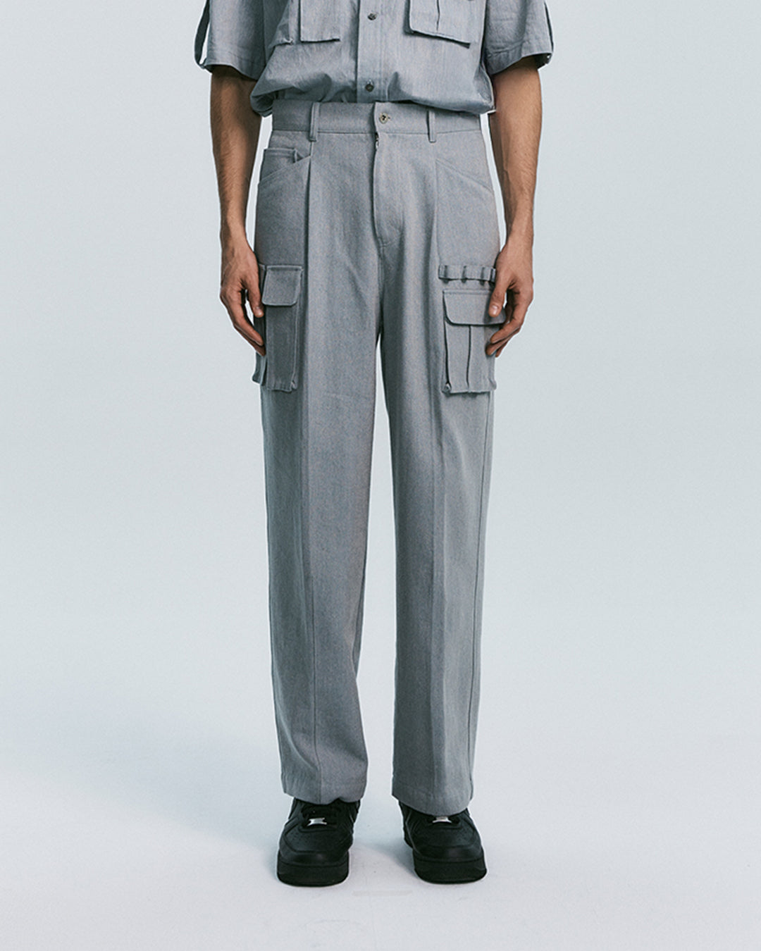 MULTI POCKET UTILITY TROUSER-BLUE