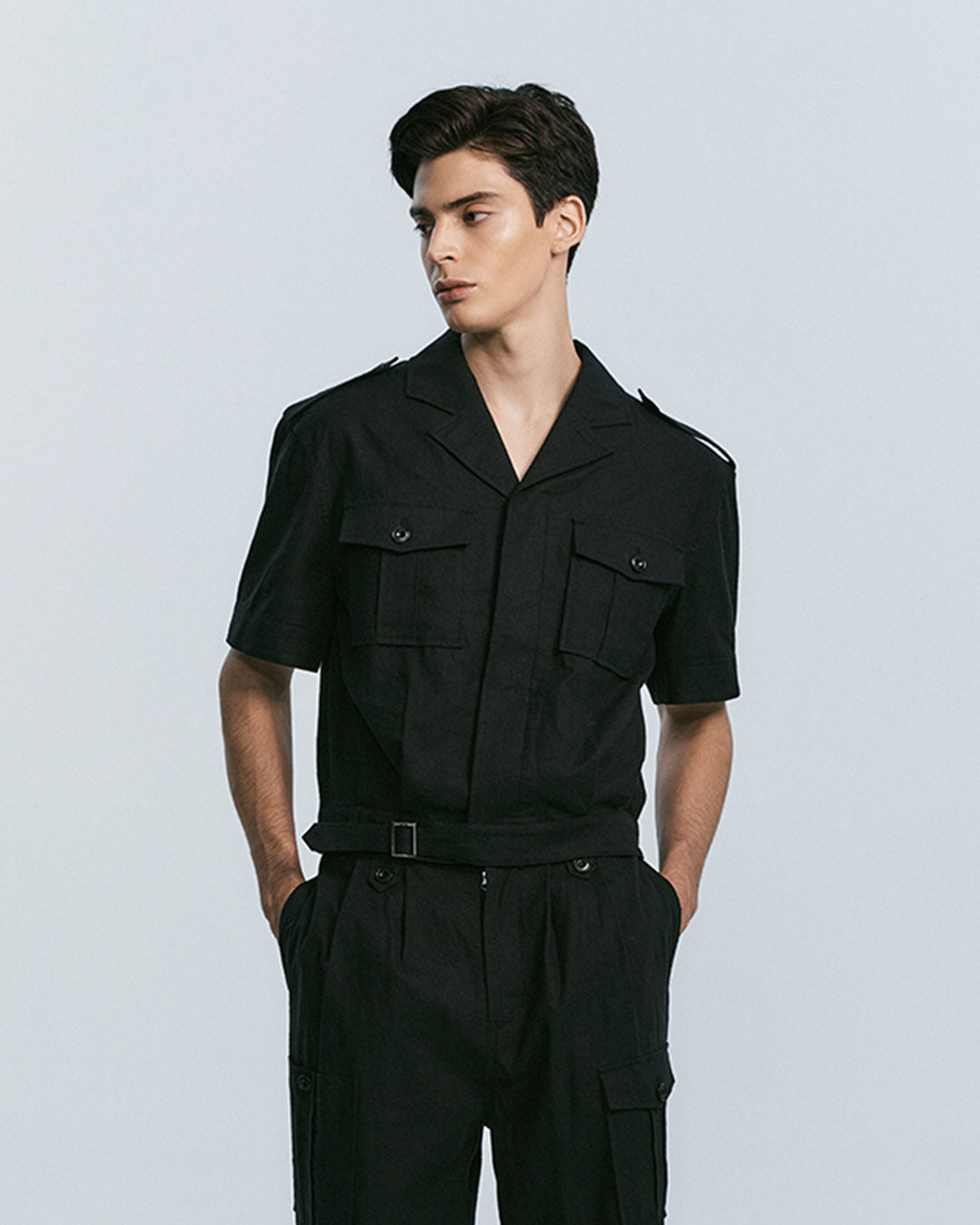 BATTLE DRESS HALF SLEEVE SHIRTS BLACK