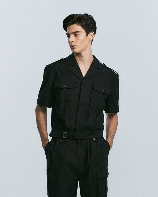 BATTLE DRESS HALF SLEEVE SHIRTS BLACK