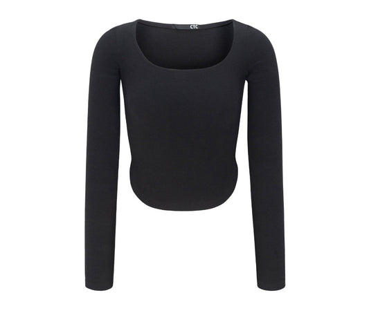 BASIC ROUND NECK LONG SLEEVE -BLACK