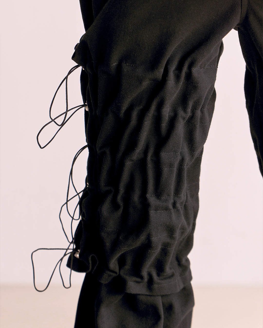 Flare Variant Layered Wide Cotton Pants_Black