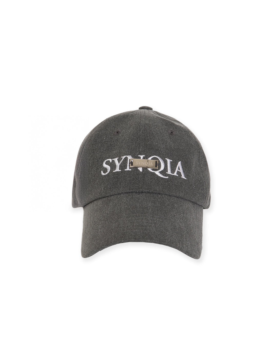 METAL PLATE BASEBALL CAP -GREY