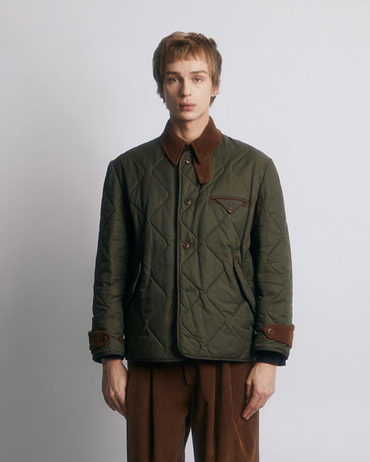 QUILTED HERITAGE JACKET -OLIVE