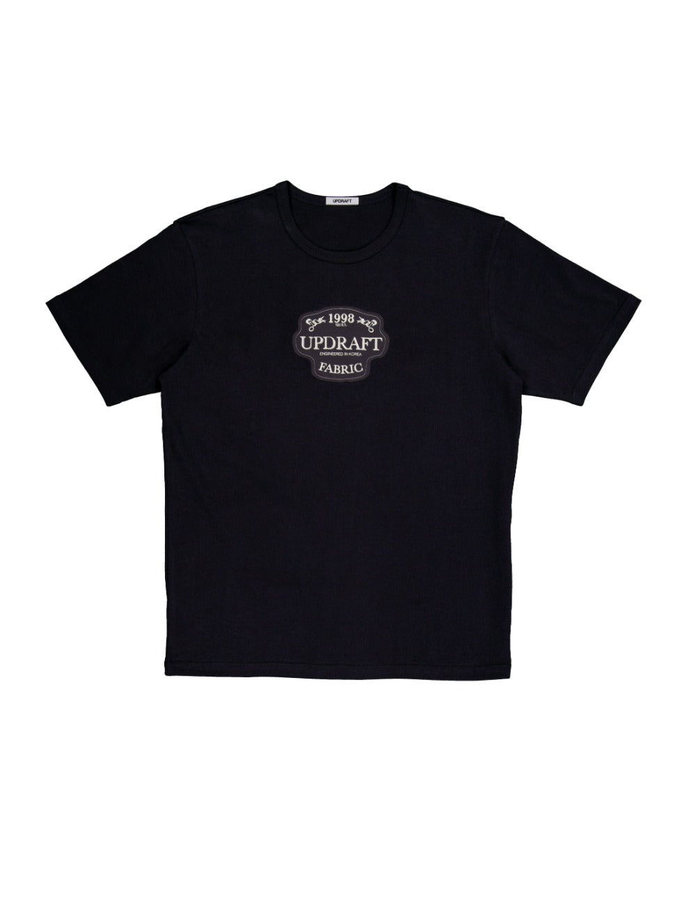 APPLIQUE COTTON UNISEX T-SHIRT -BLACK