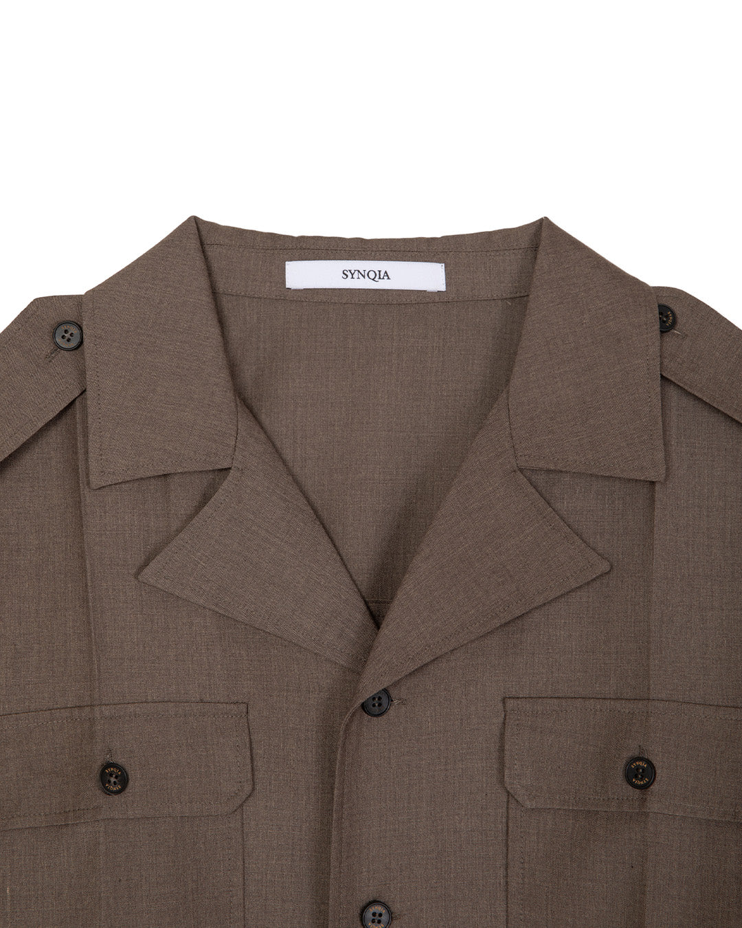 WOOL-BLEND HERITAGE UTILITY SHIRTS -BROWN