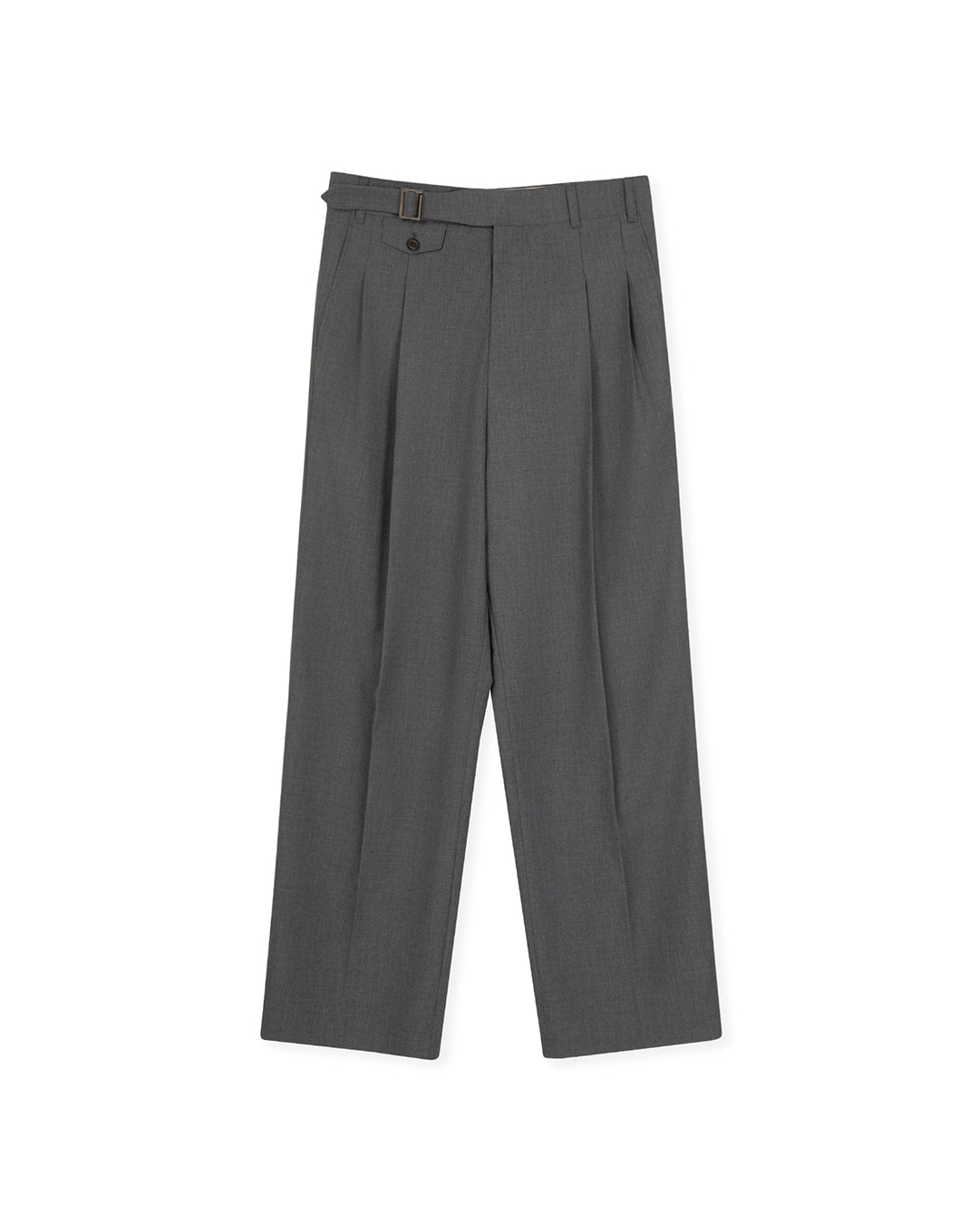 BUCKLE DETAILED GURKHA TROUSER - GREY