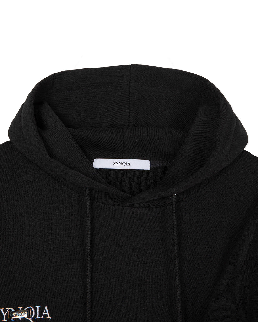 FIREMAN CLASP UNBALANCED HOODIE -BLACK