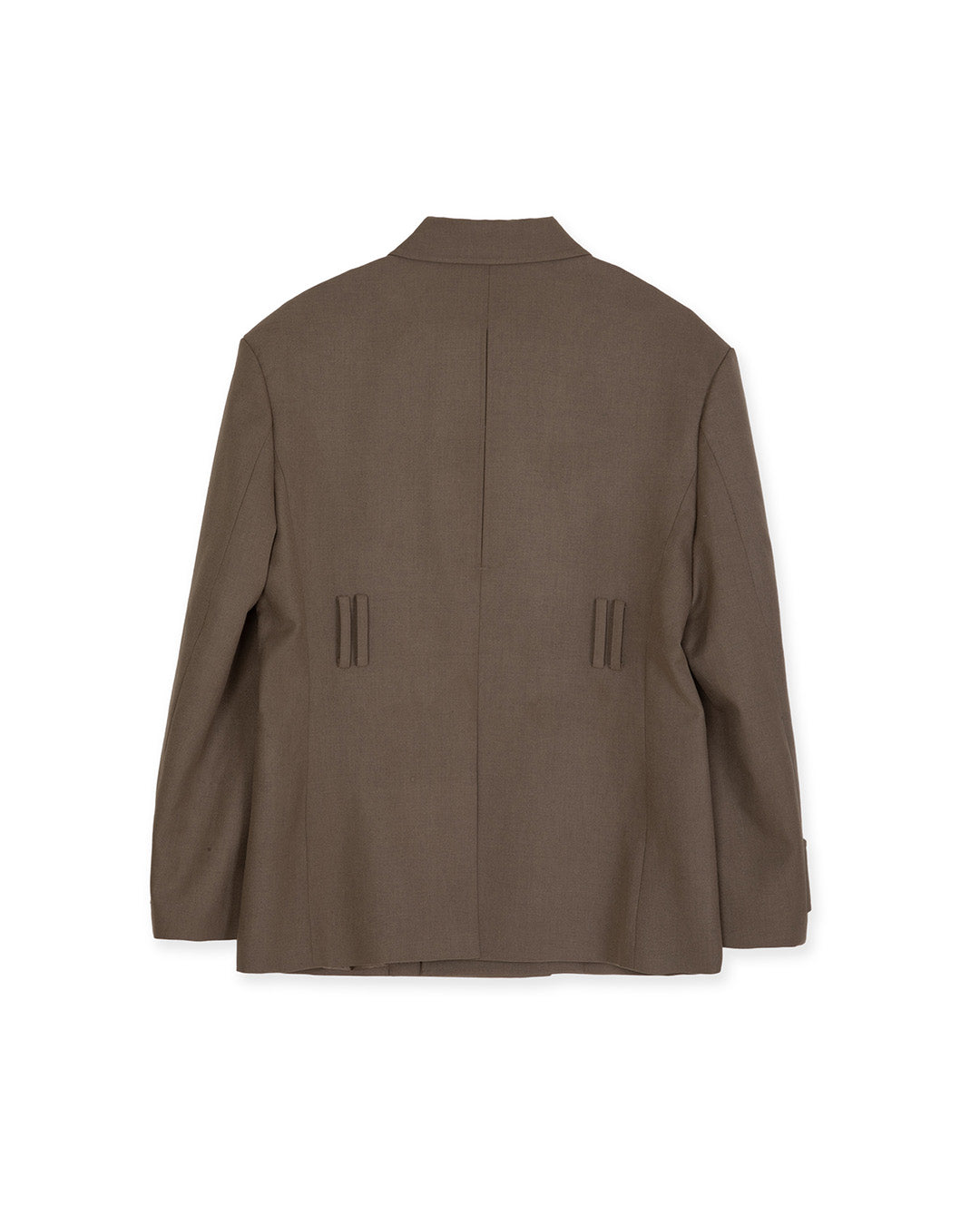 DOUBLE BREATED UTILITY TAILORED JACKET -KHAKI