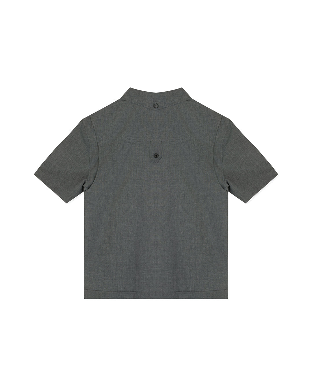 UTILITY PIN-TUCK HALF SLEEVE SHIRTS  -GREY