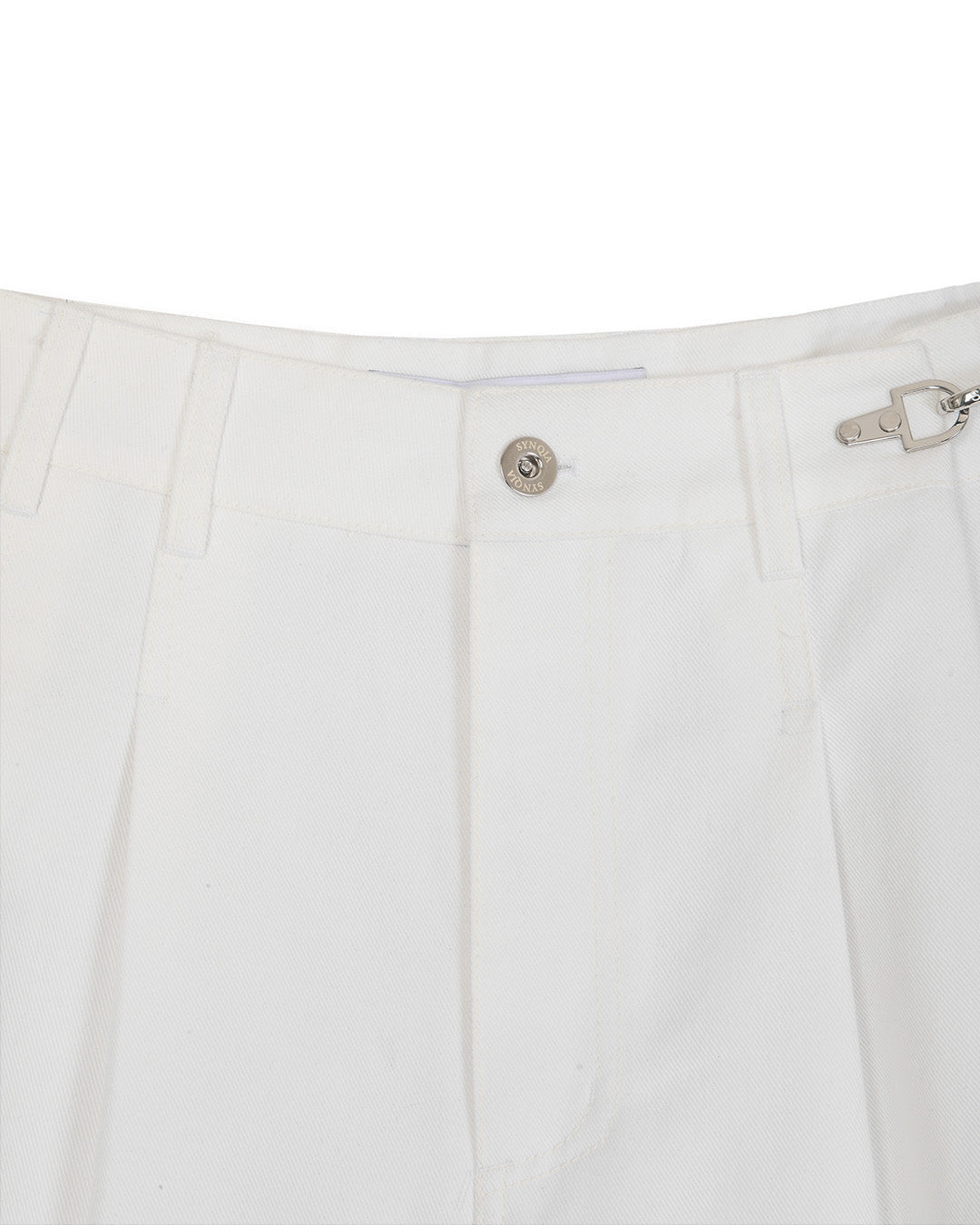 FIREMAN CLASP TWO-TUCK PANTS -WHITE