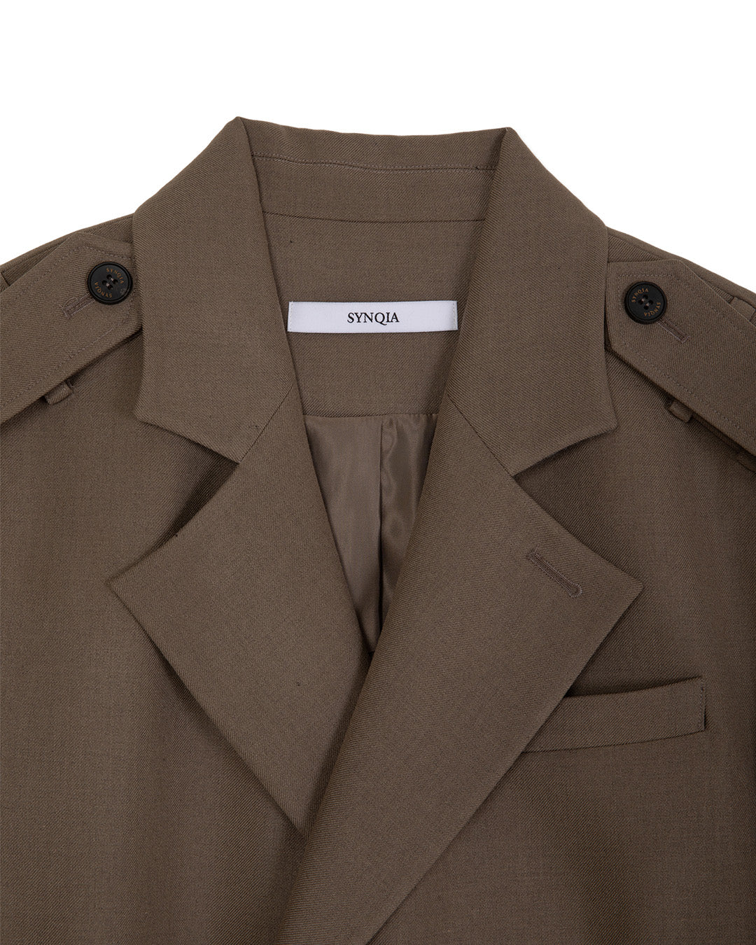 DOUBLE BREATED UTILITY TAILORED JACKET -KHAKI