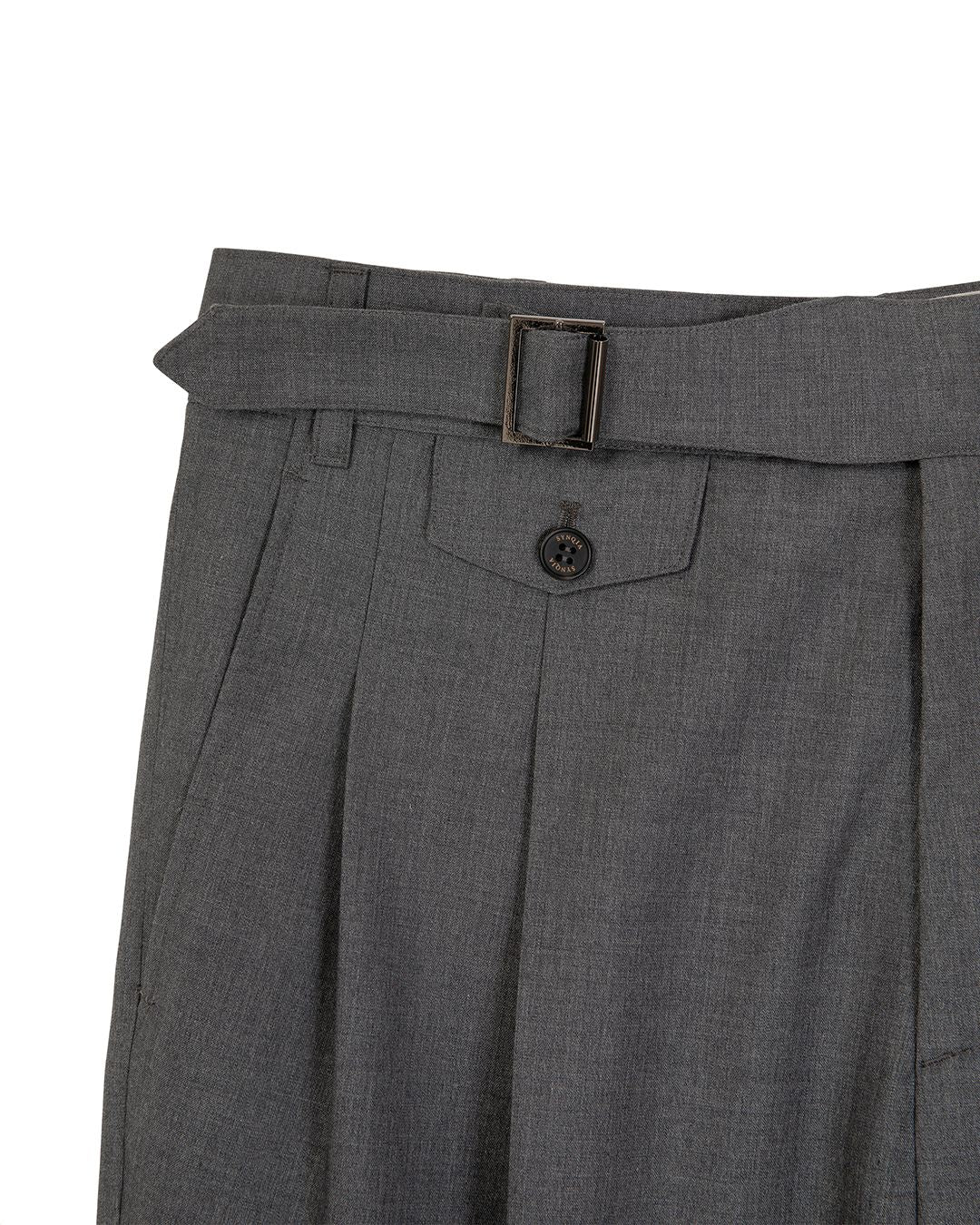 BUCKLE DETAILED GURKHA TROUSER - GREY