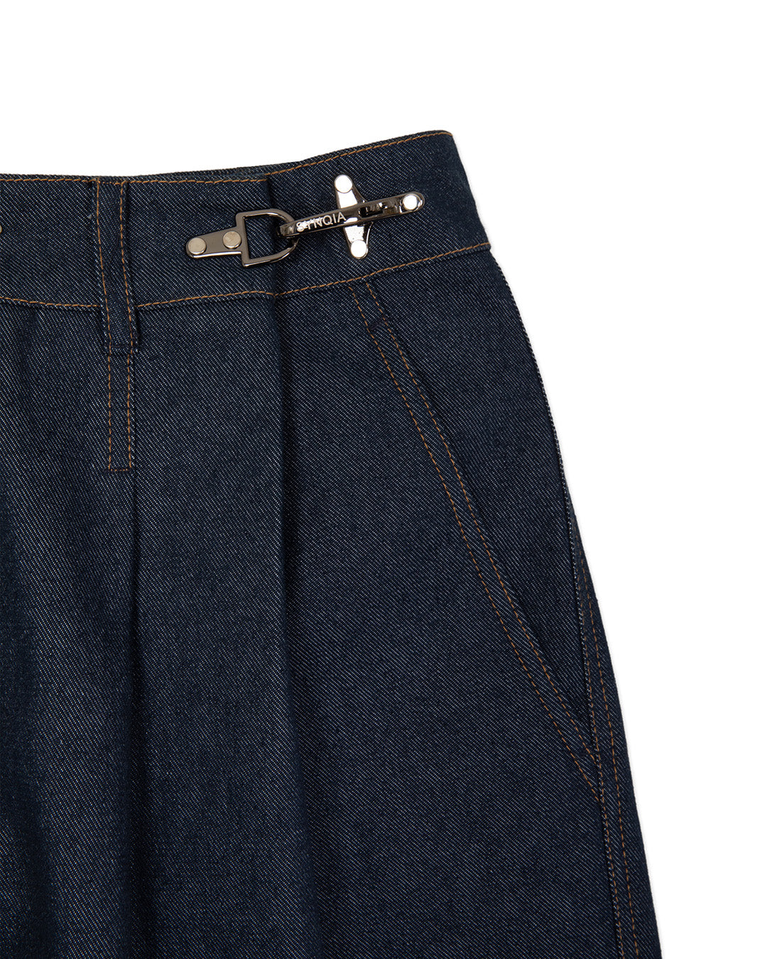FIREMAN CLASP TWO-TUCK PANTS -BLUE