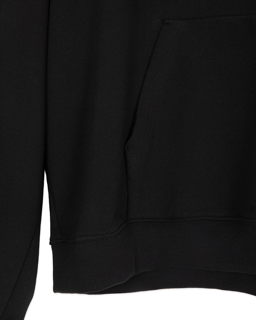 FIREMAN CLASP UNBALANCED HOODIE -BLACK