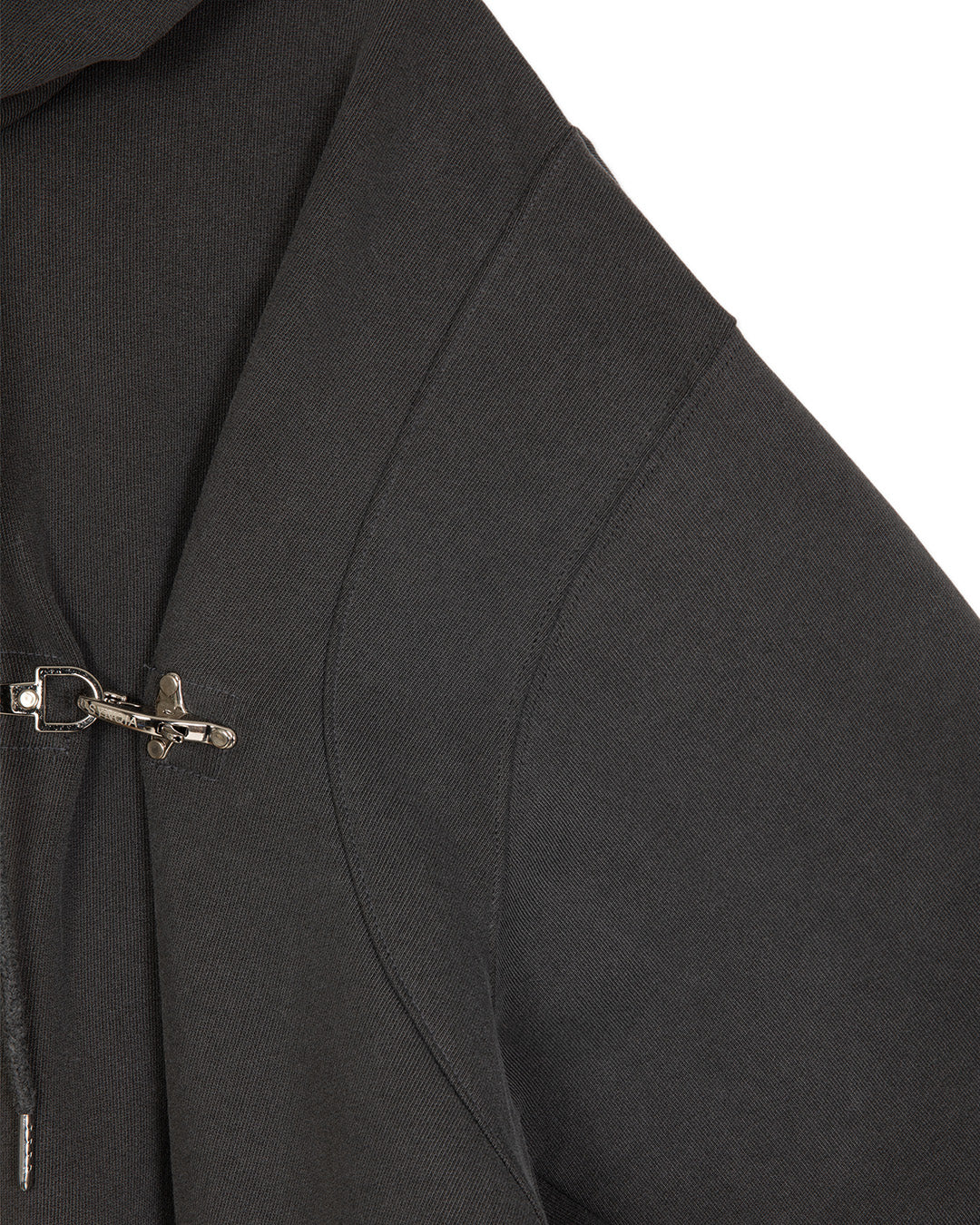 FIREMAN CLASP UNBALANCED HOODIE -GREY