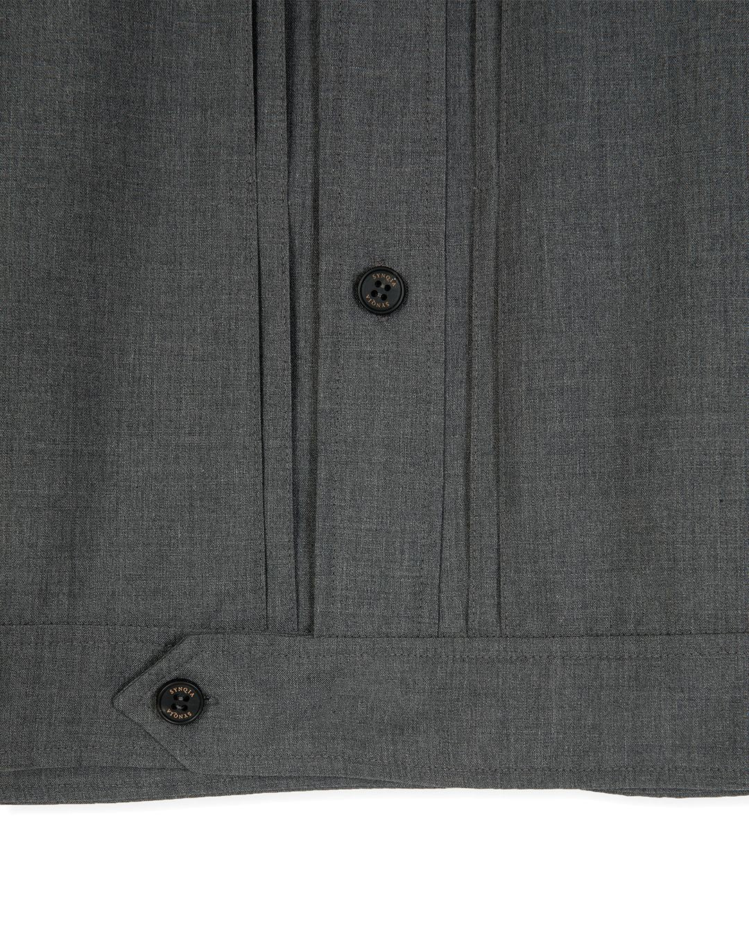UTILITY PIN-TUCK HALF SLEEVE SHIRTS  -GREY