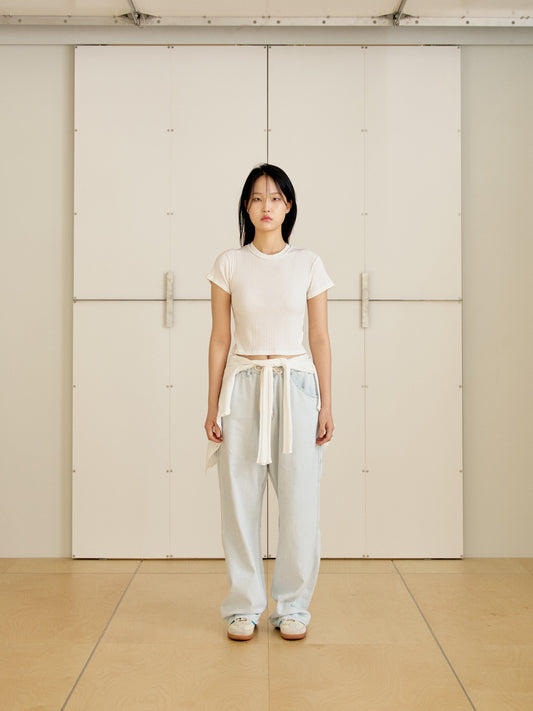 Wave Ribbed Short Sleeve