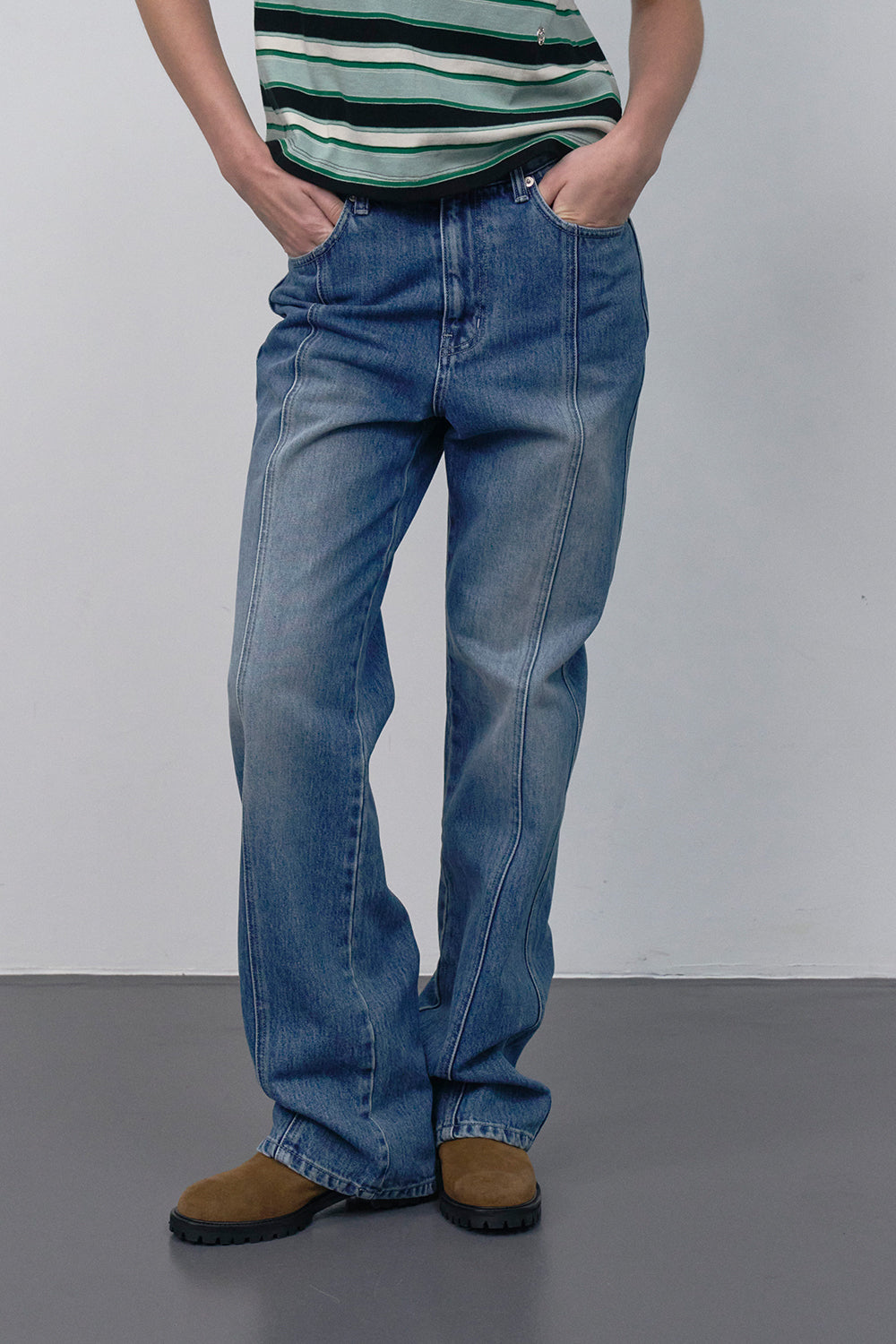 【HER&SHE 2025AW】Pink Label Denim #64 Classic Brush Denim Pants