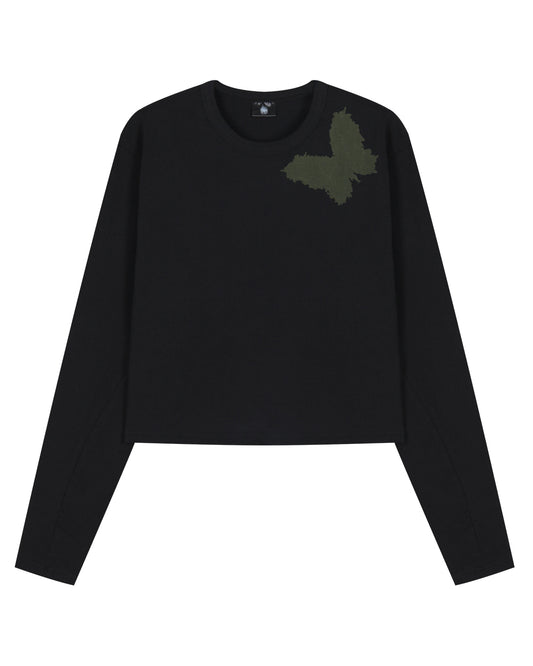 Butterfly Crop Long Sleeve_Black