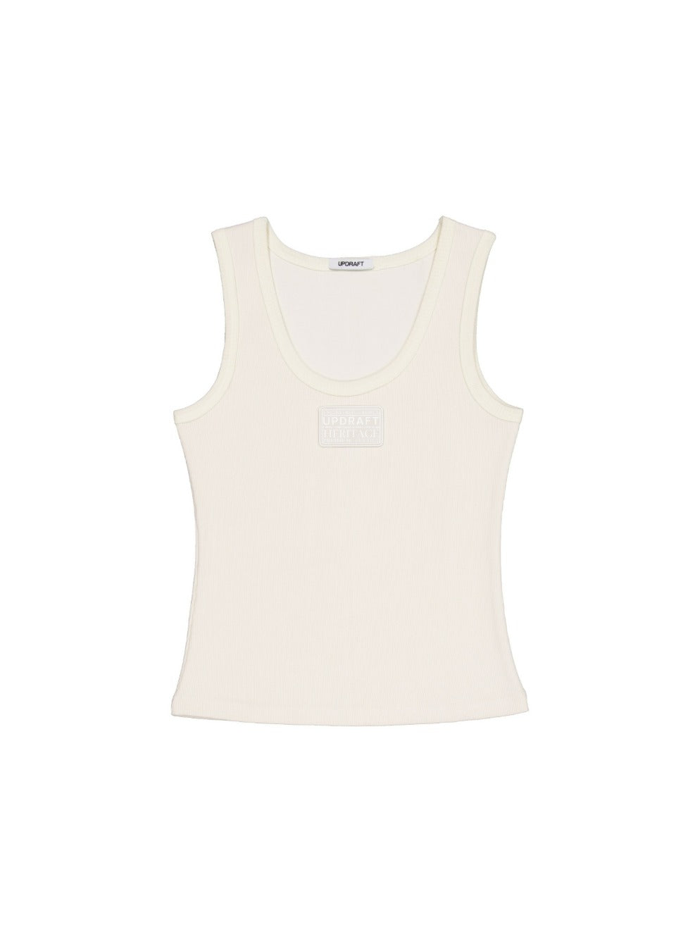 LOGO PATCH COTTON SLIM SLEEVELESS -IVORY