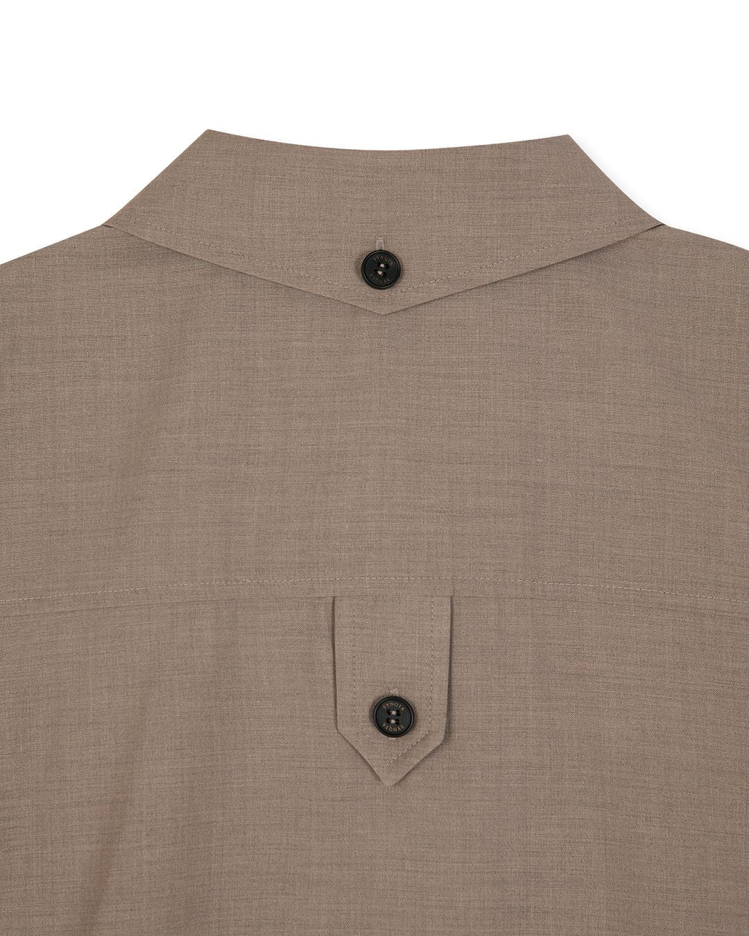 UTILITY PIN-TUCK HALF SLEEVE SHIRTS  BROWN
