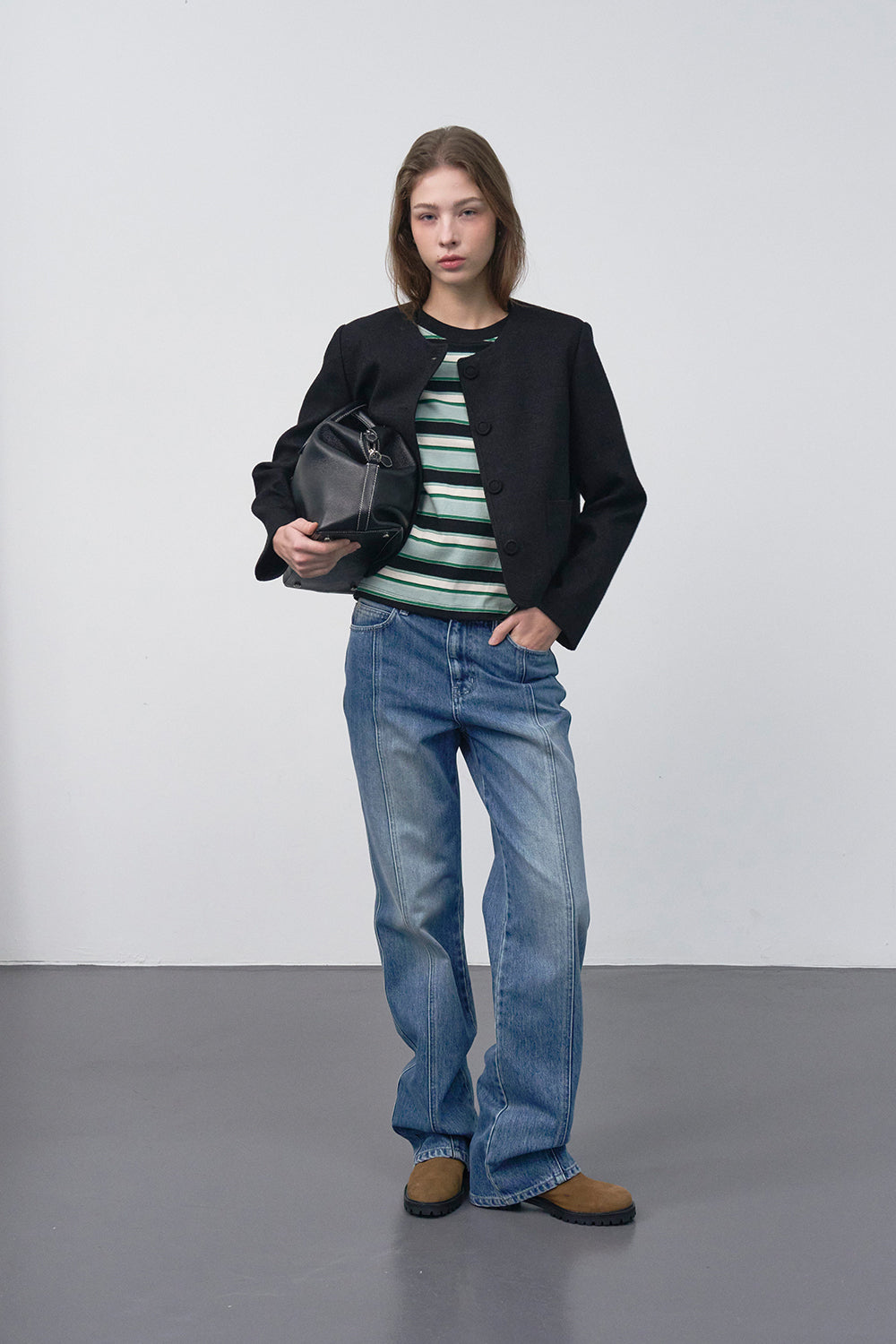 【HER&SHE 2025AW】Pink Label Denim #64 Classic Brush Denim Pants