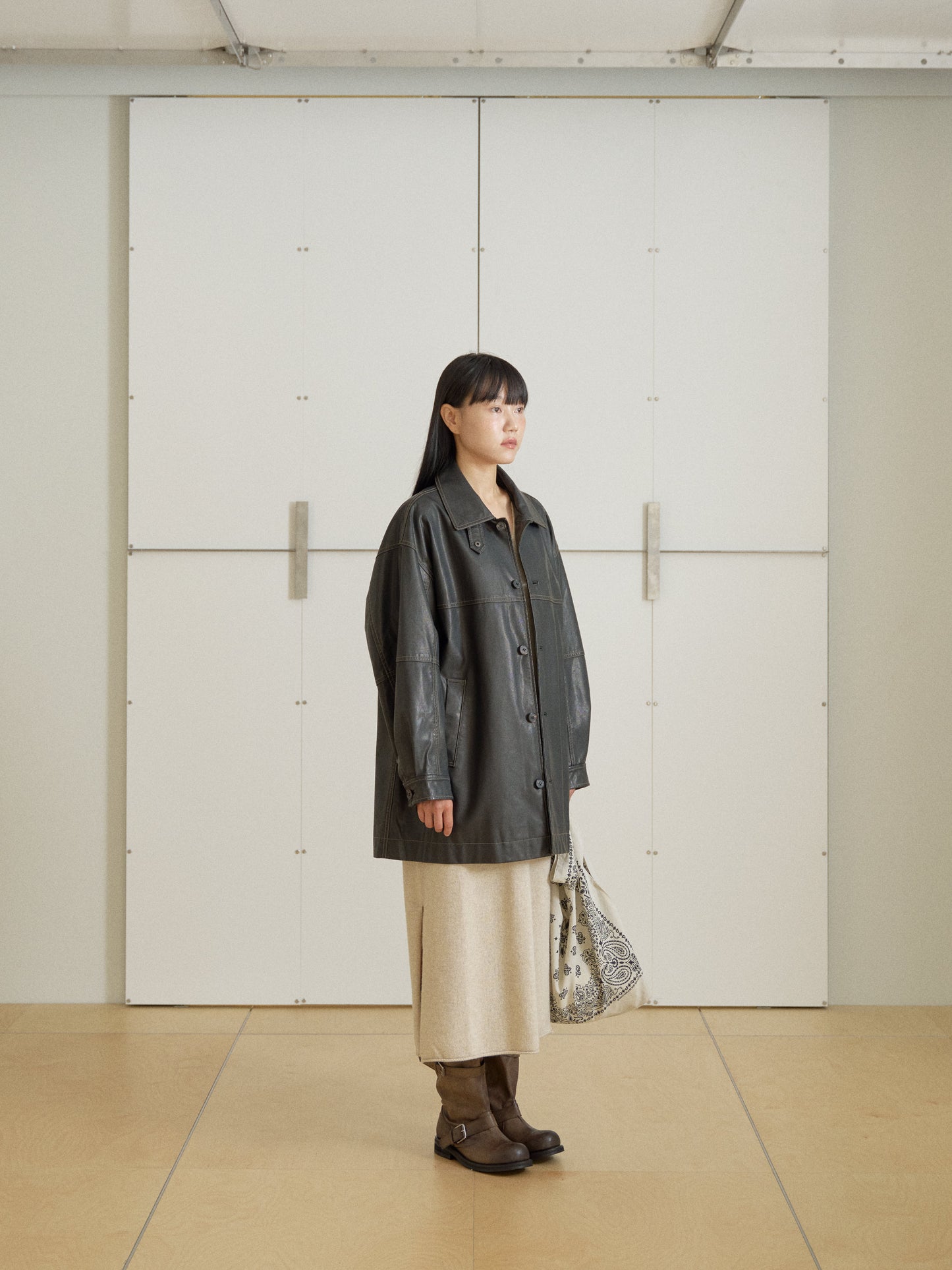 Pigment Square Bag-Beige